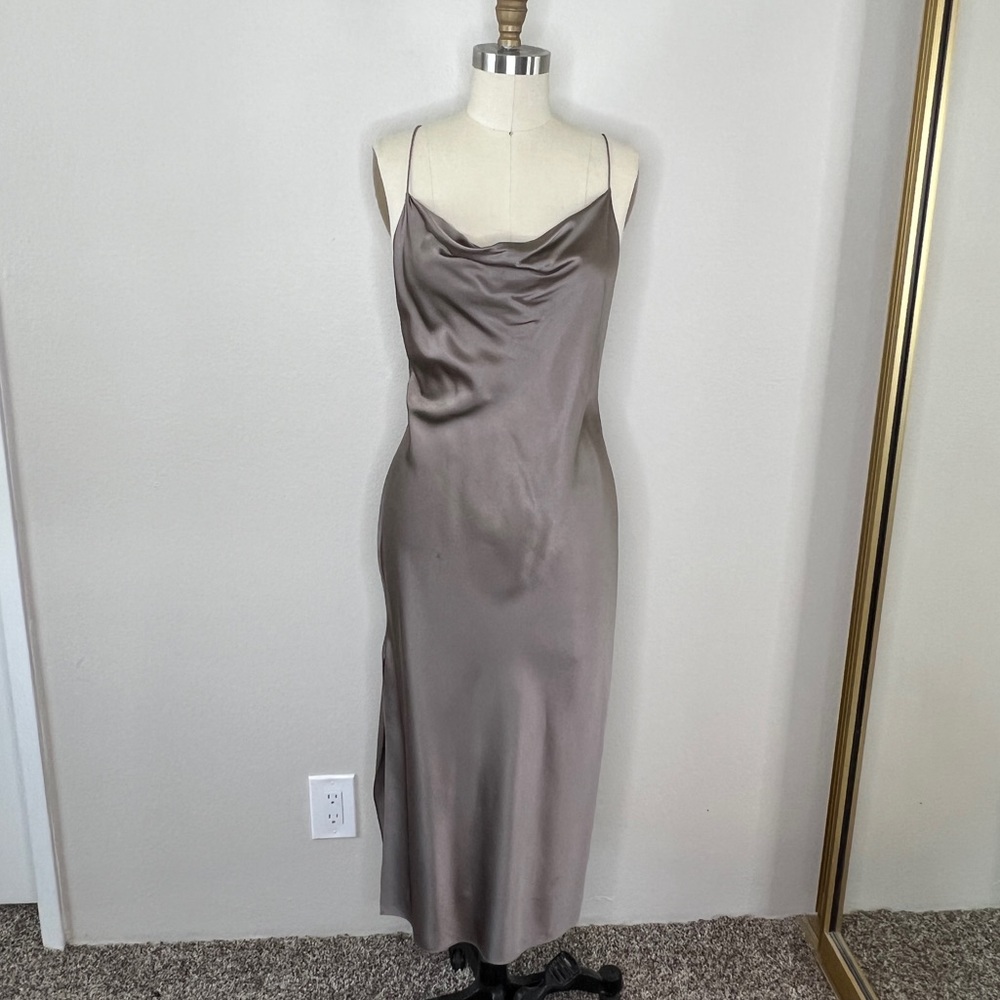 Alexander Wang Grey Silk Draped Dress, 6